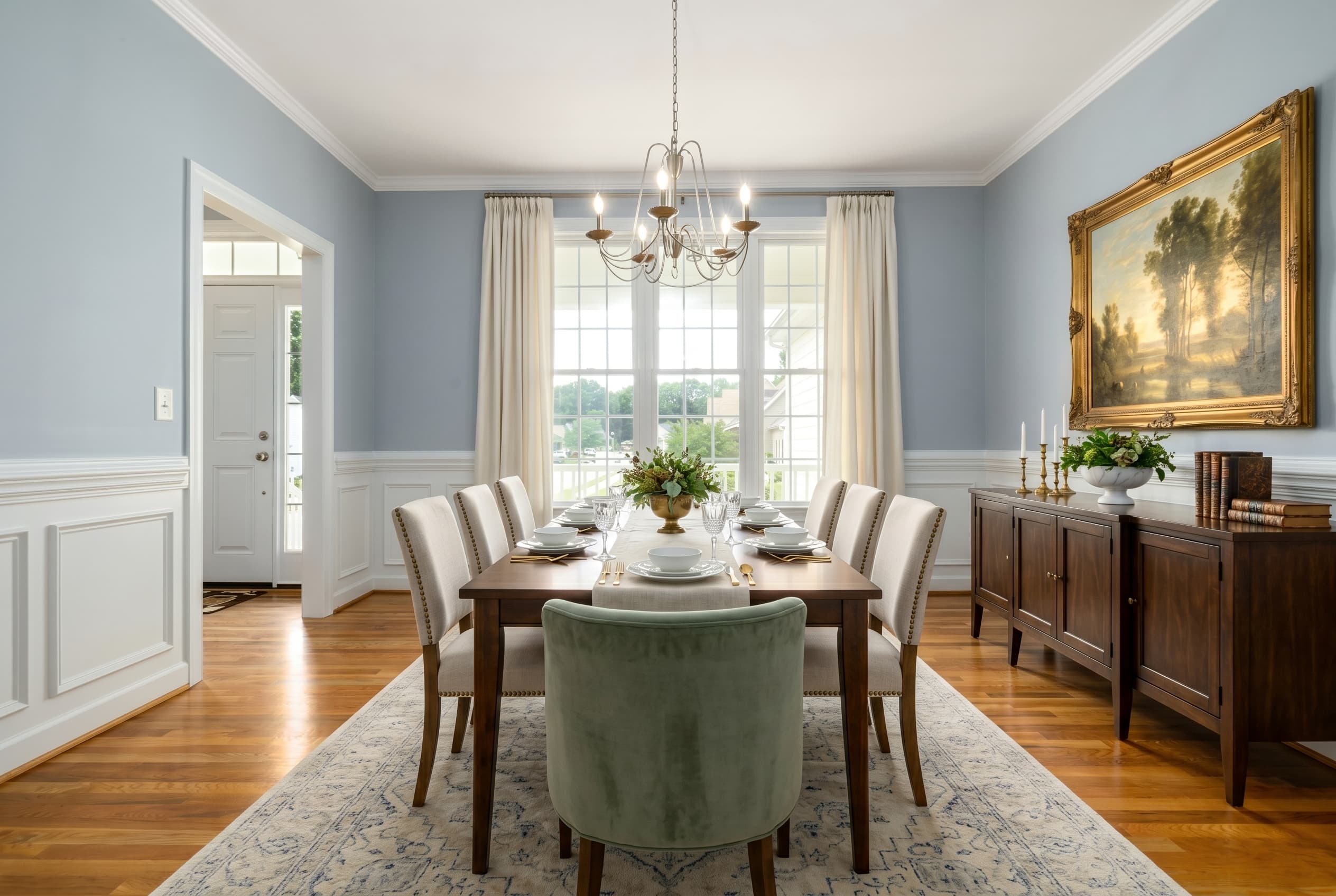 Dining room after staging